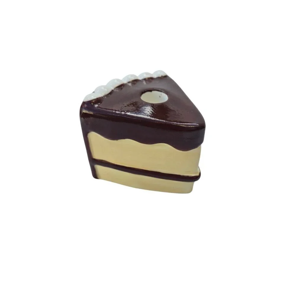 NEW Birthday Cake Slice Cermatic Candle Sticks Holder Birthday Room Decor